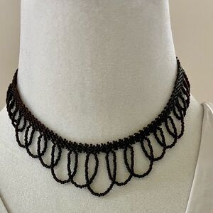 Brown Handmade Beaded Choker Necklace